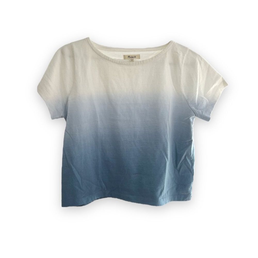 Madewell Blue and White Short Sleeve Tee